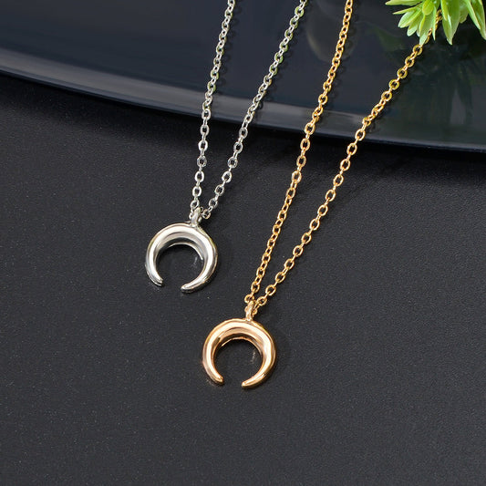 Mystical Crescent Moon Pendant Necklace Embrace Lunar Beauty Jewelry Party Gift-0