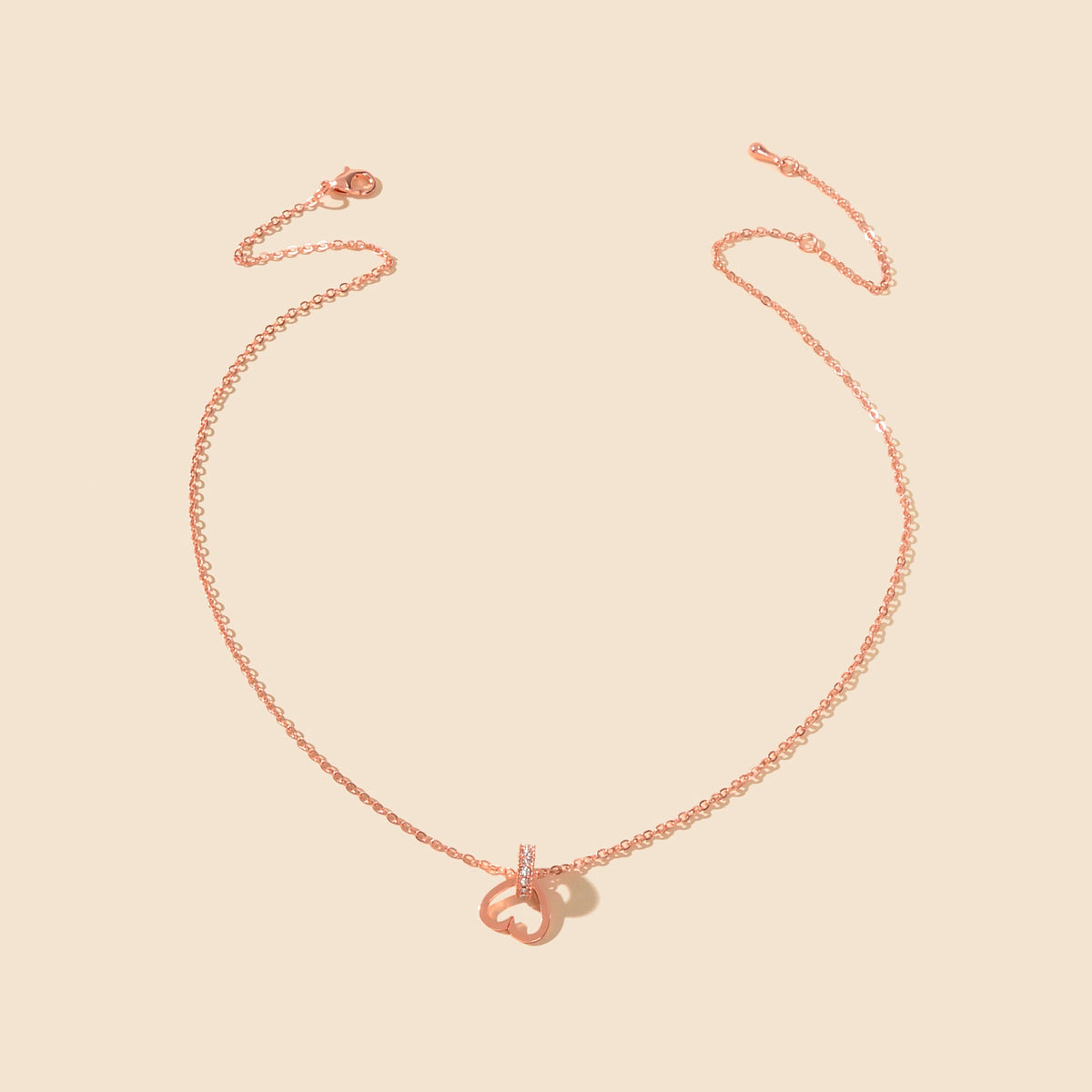 Rose Gold Heart Circle Necklace – image 2