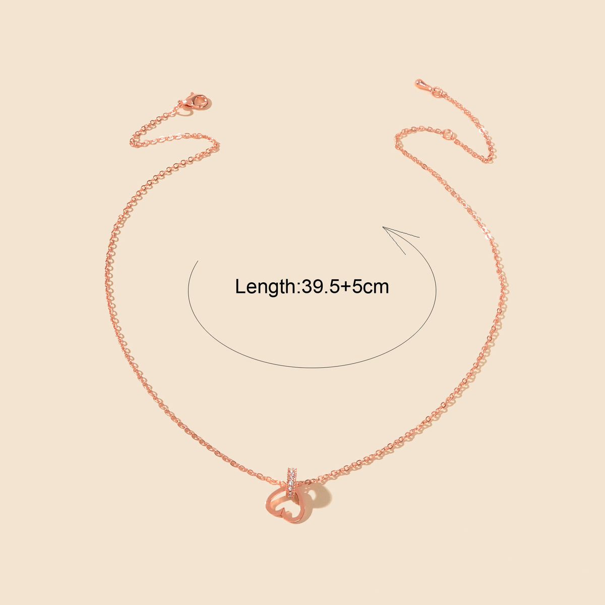 Rose Gold Heart Circle Necklace – image 3