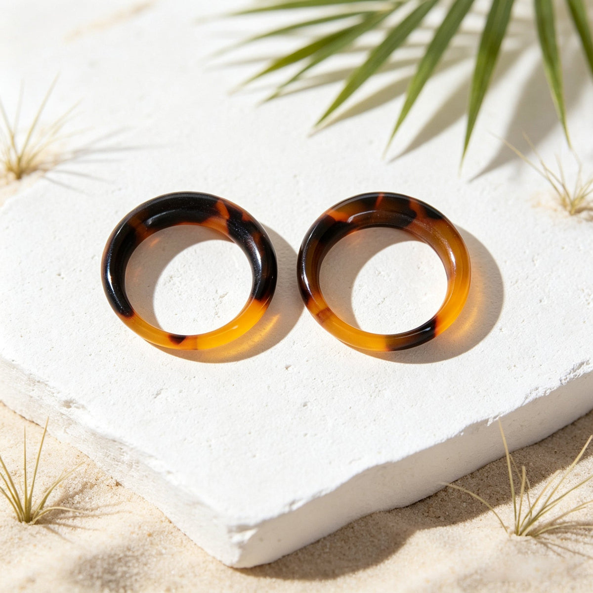 Brown Resin Stacking Rings, set of 2 – image 4