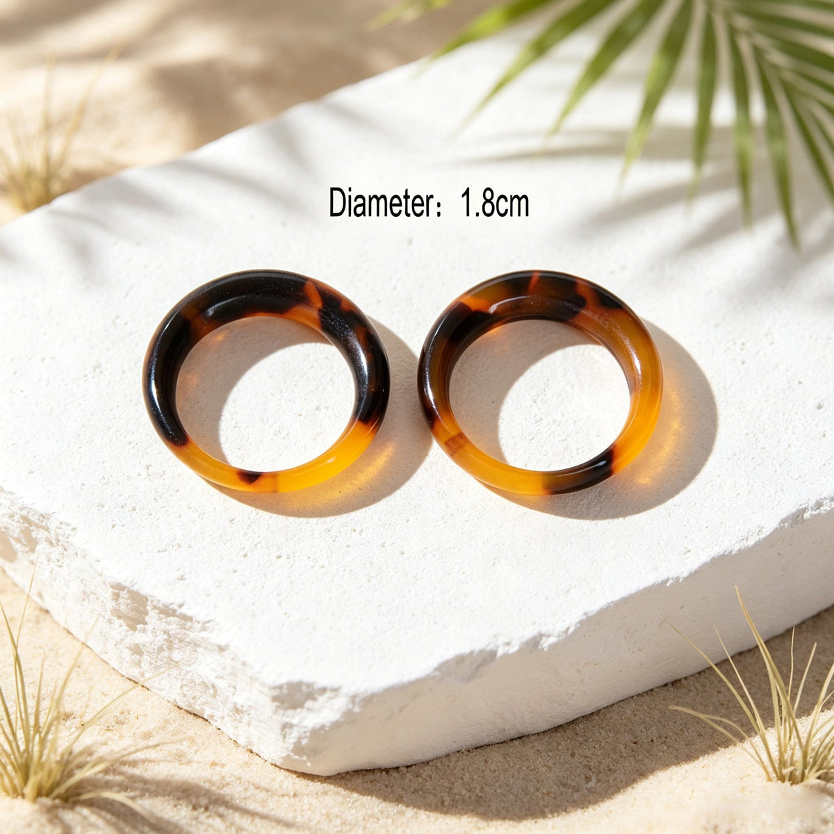 Brown Resin Stacking Rings, set of 2 – image 5