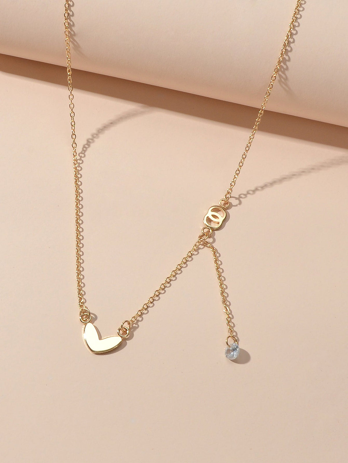 Heart and Circle Charm Bead Necklace – image 2