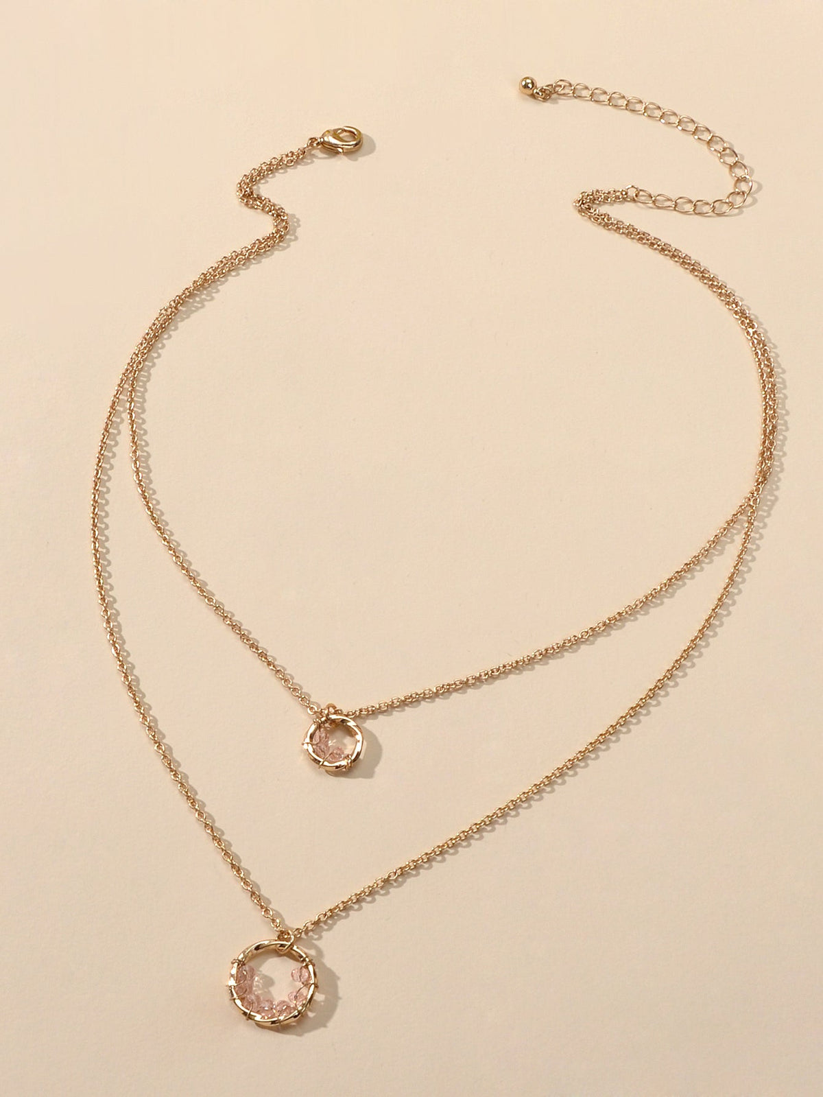 Layered Gold Circle Necklace – image 2