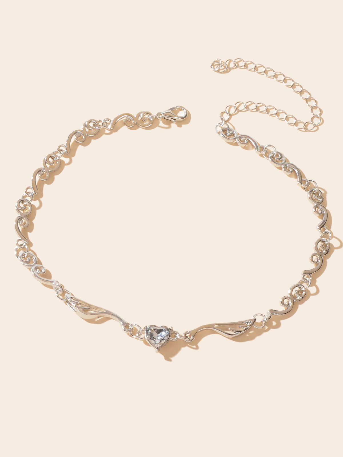 Silver Winged Heart Necklace – image 2