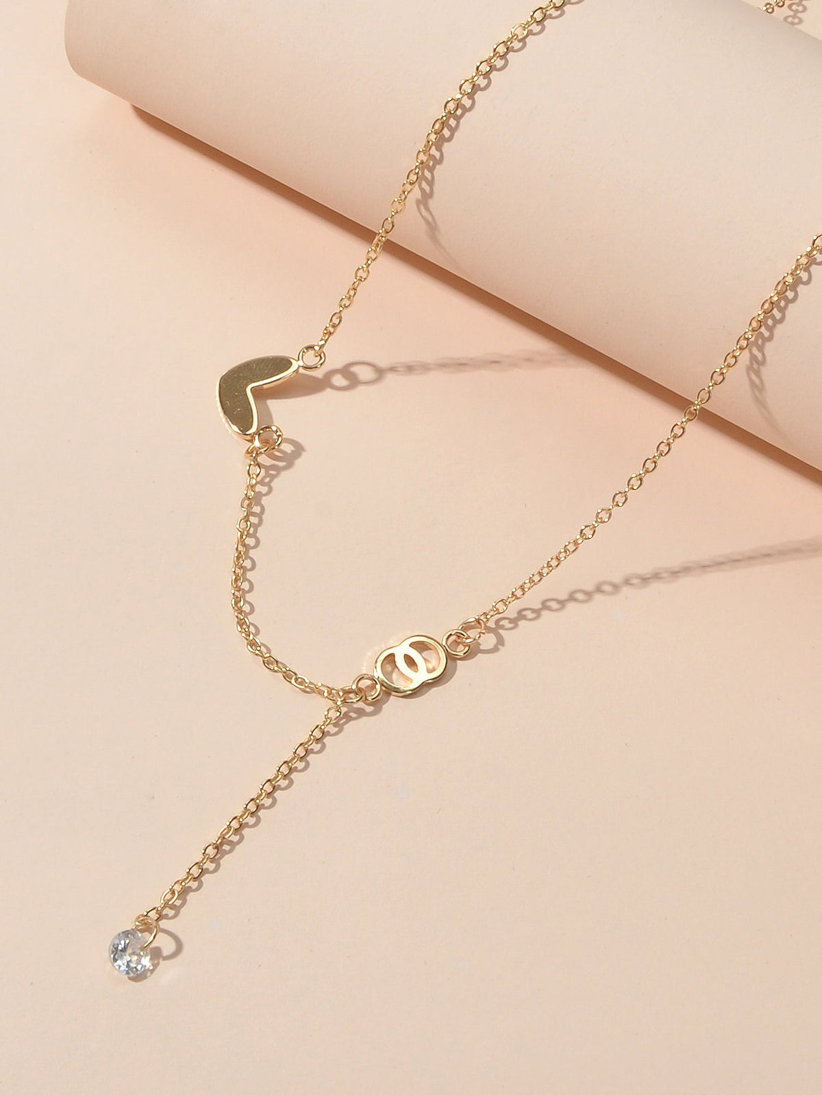 Heart and Circle Charm Bead Necklace – image 3