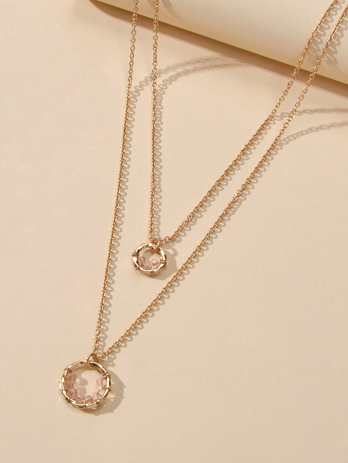 Layered Gold Circle Necklace – image 3