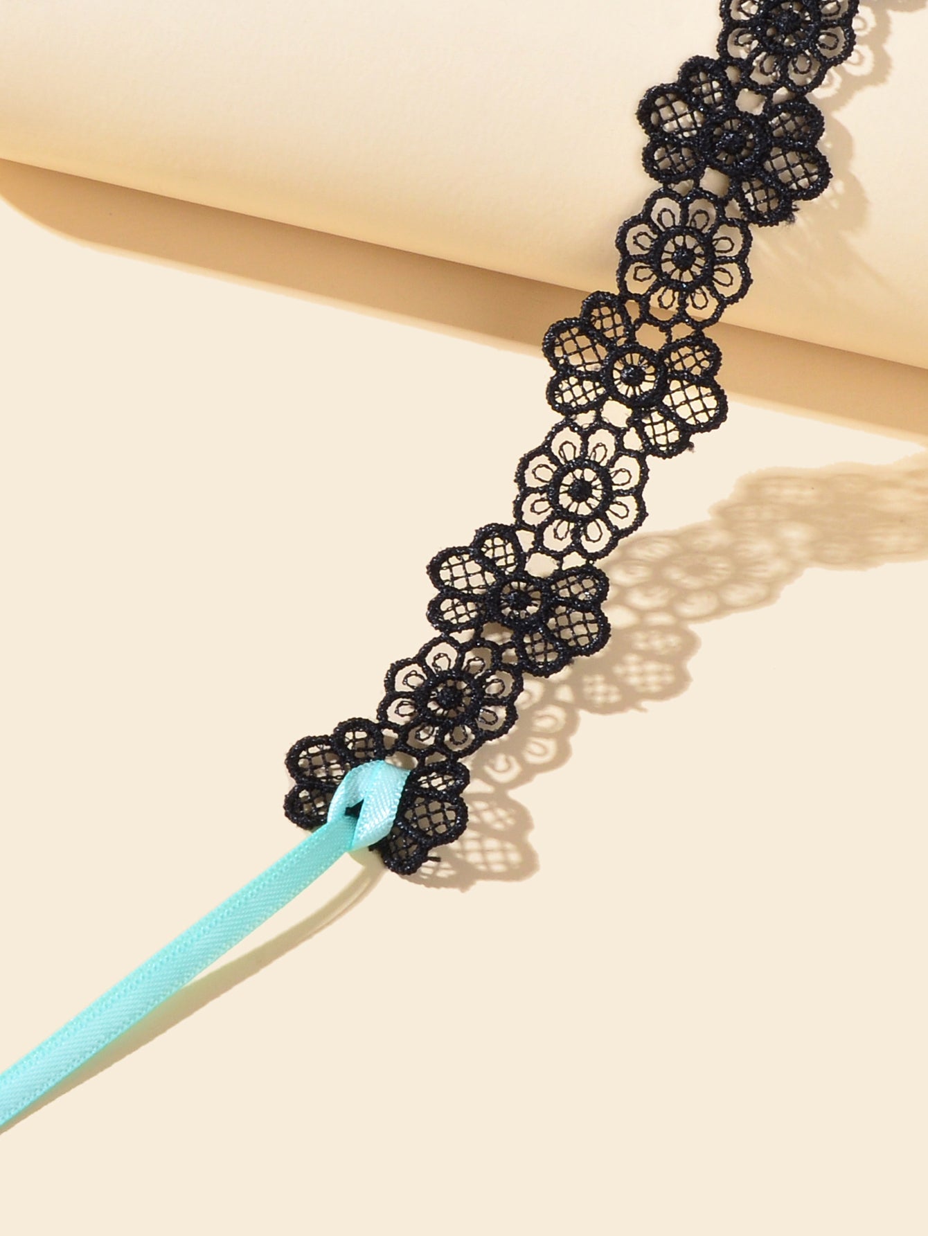 Halloween Retro Gothic Style Necklace Black Flower Lace Neck Chain Collar Choker-2