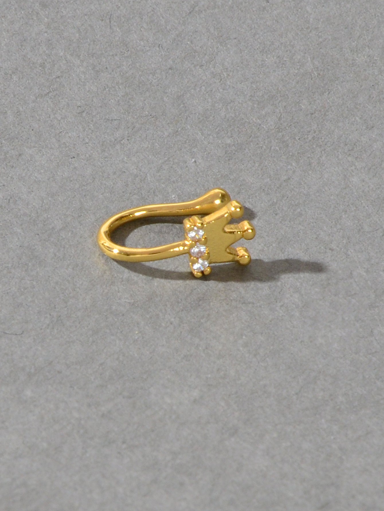 1 pc Faux Lip Ear Nose Rhinestone Crown Non Piercing Clip On Nose Hoop Rings-2