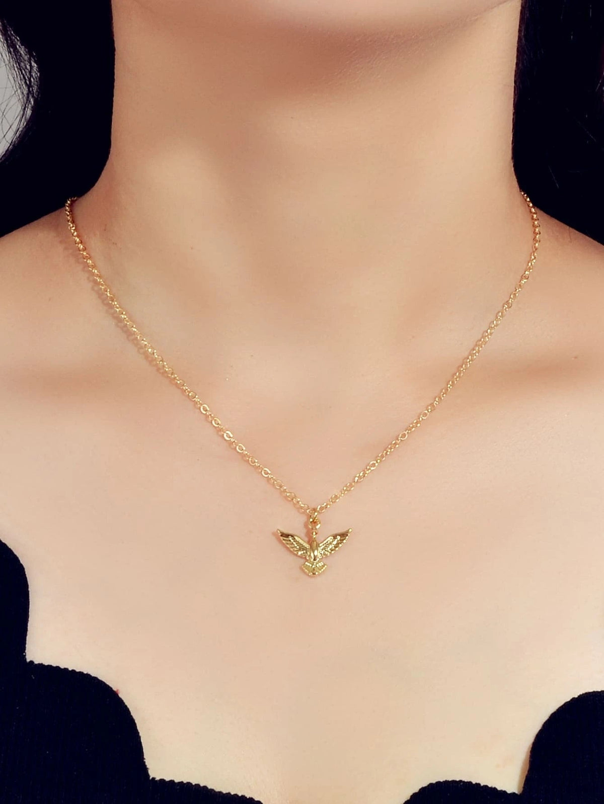 Gold Bird Pendant Necklace