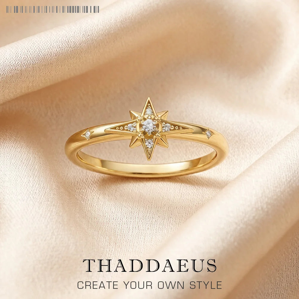 Fascinates Star Ring Europe Style Brand New Glam Fine Jewerly for Women Spring 925 Sterling Silver Trendy Gift