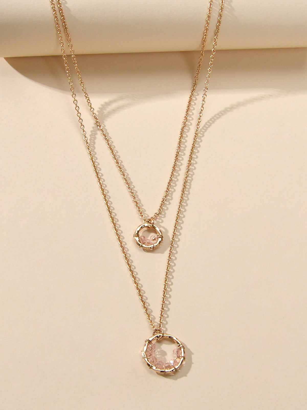 Layered Gold Circle Necklace – image 4