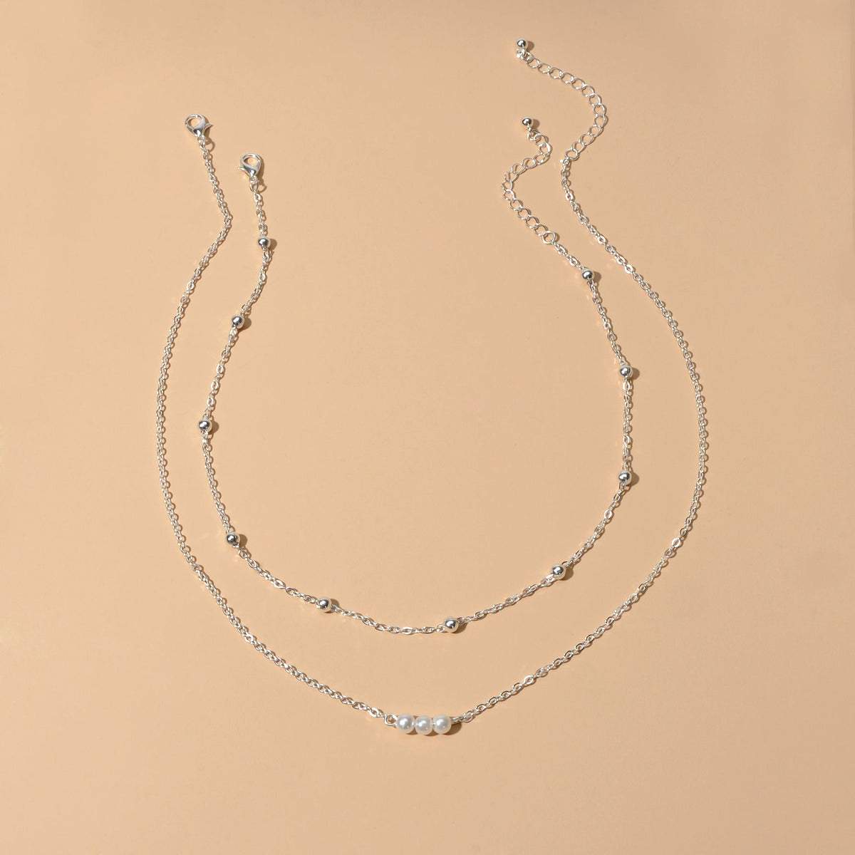 Pearl and Bead Layering Necklaces, set of 2 – image 4