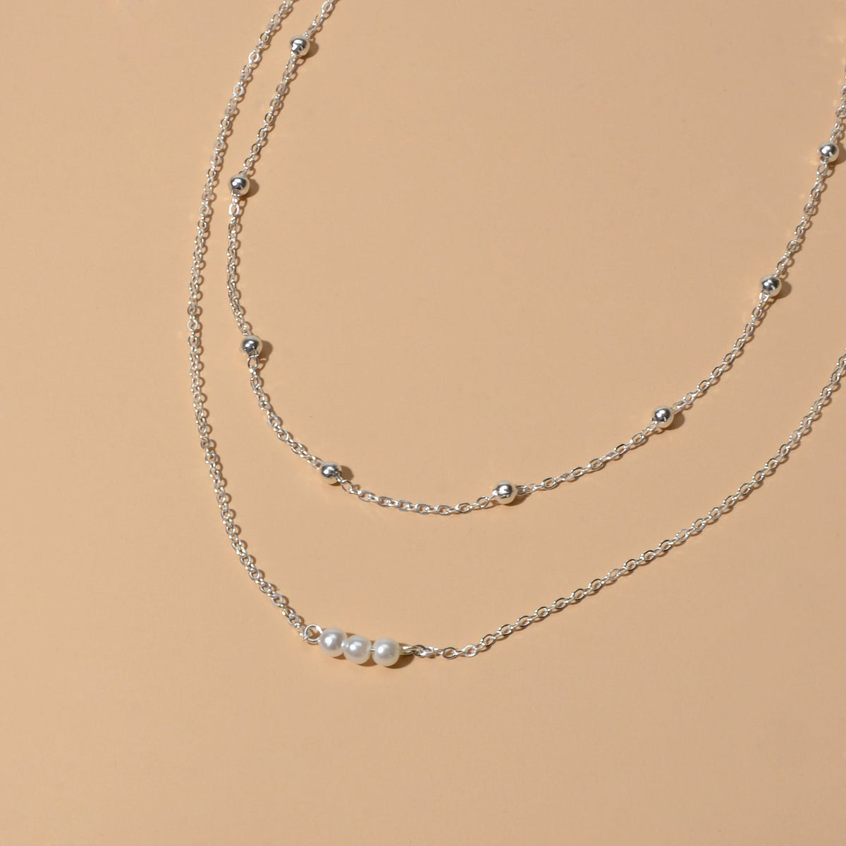 Pearl and Bead Layering Necklaces, set of 2 – image 5