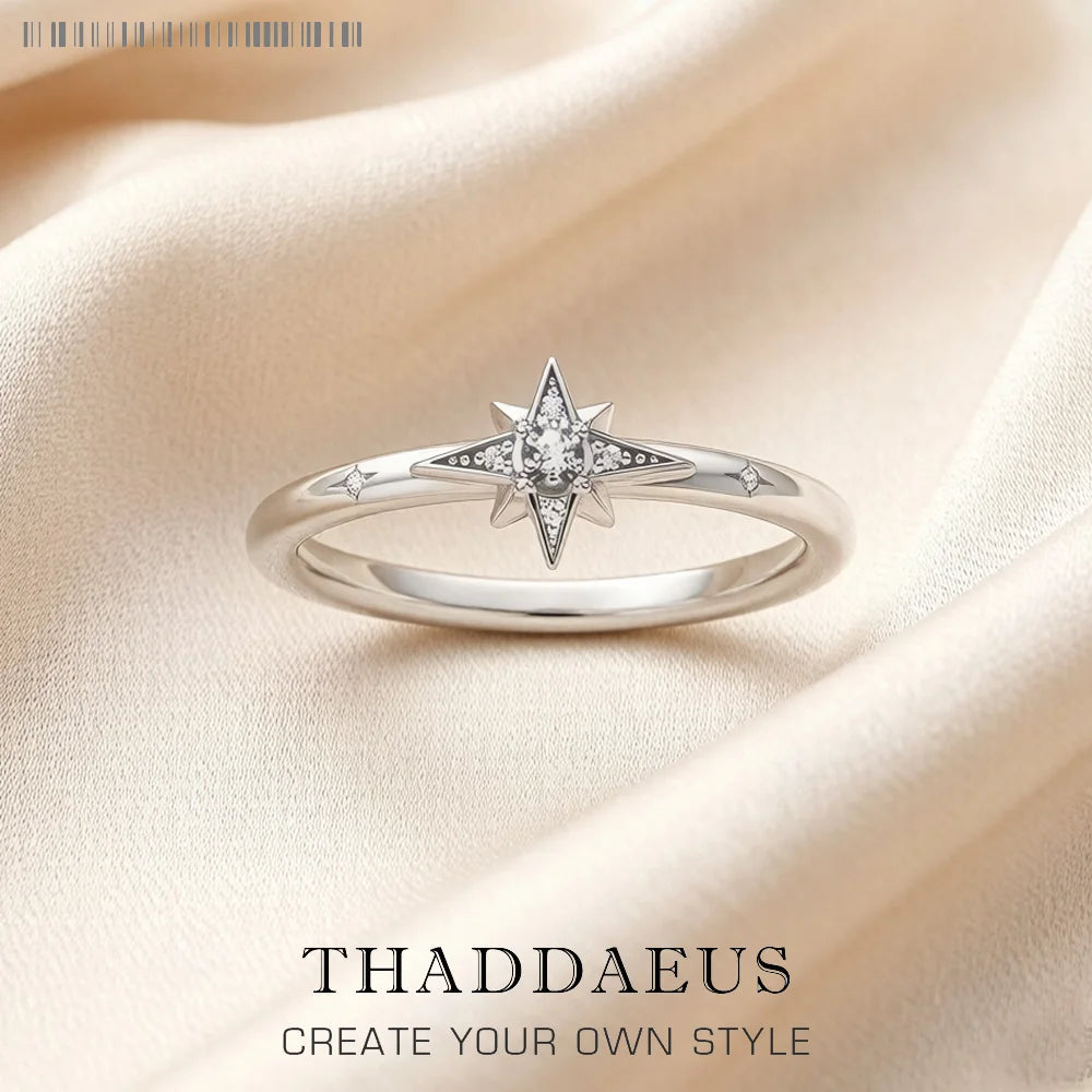 Fascinates Star Ring Europe Style Brand New Glam Fine Jewerly for Women Spring 925 Sterling Silver Trendy Gift