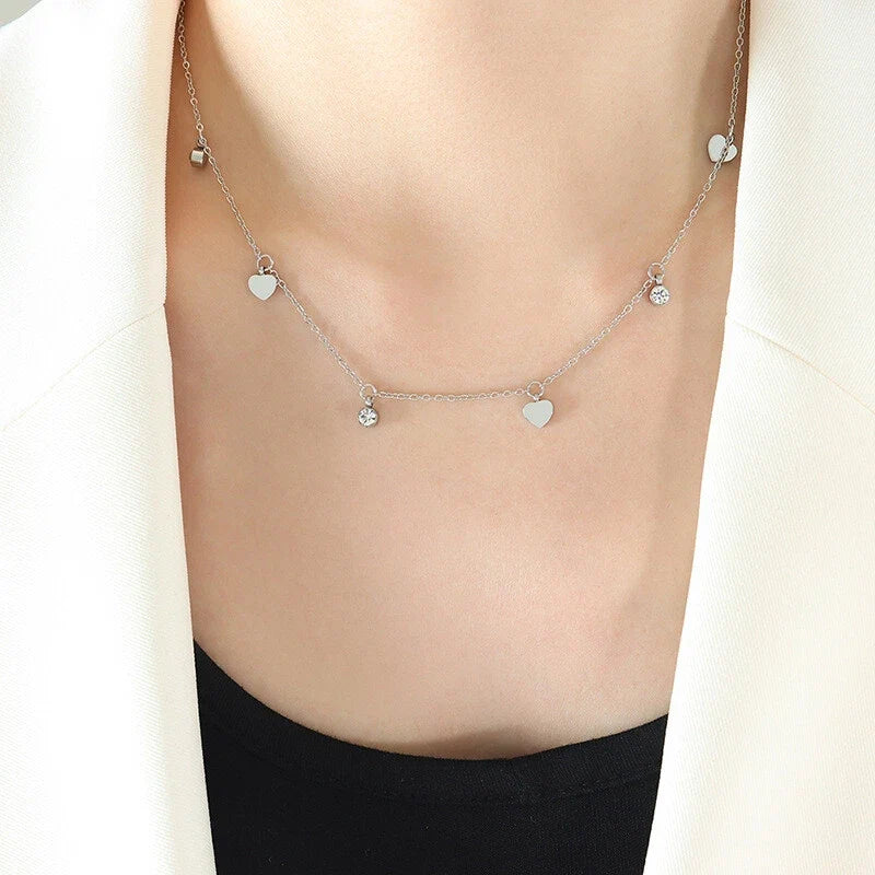 Sparkle Heart Disc Necklace – image 4