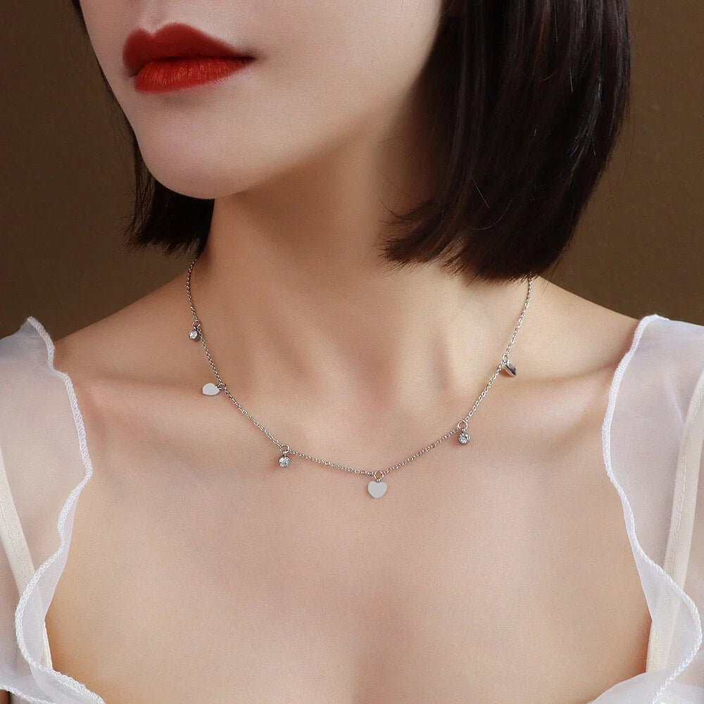 Sparkle Heart Disc Necklace – image 2